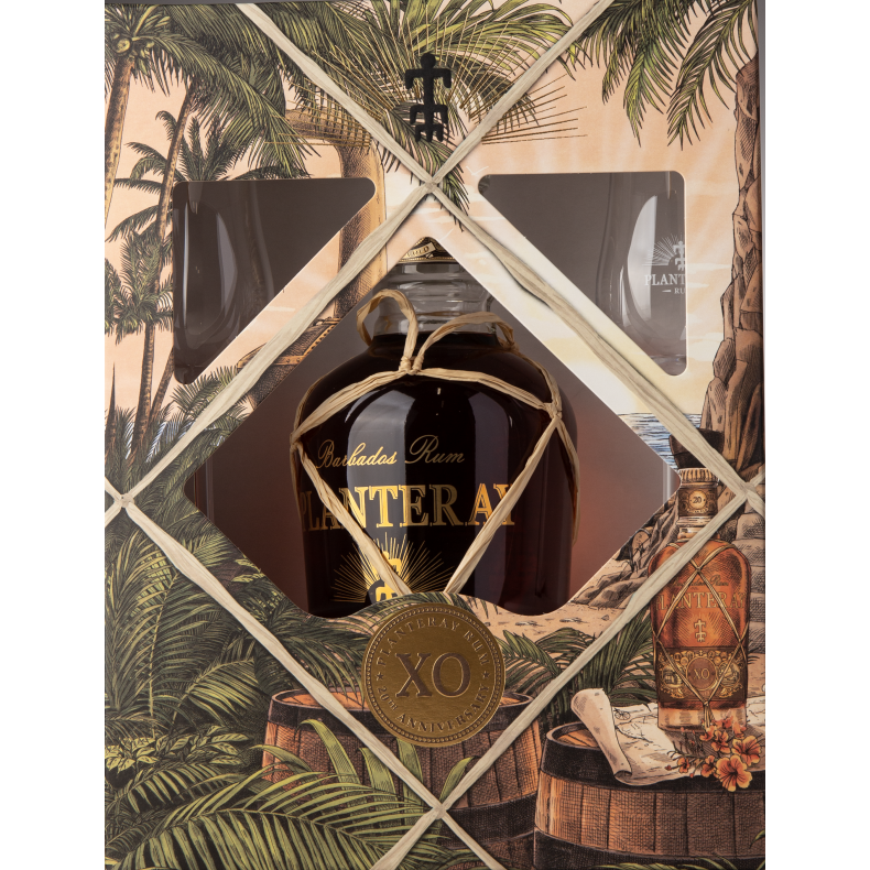 PLANTATION (Planteray) XO 20TH ANNIVERSARY I FLOT GAVESKE MED TO GLAS