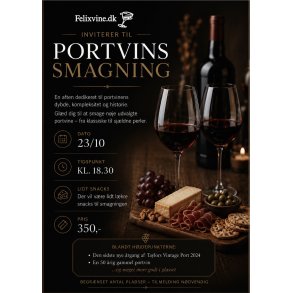 Portvinssmagning Fredag d. 23. oktober kl. 18.30