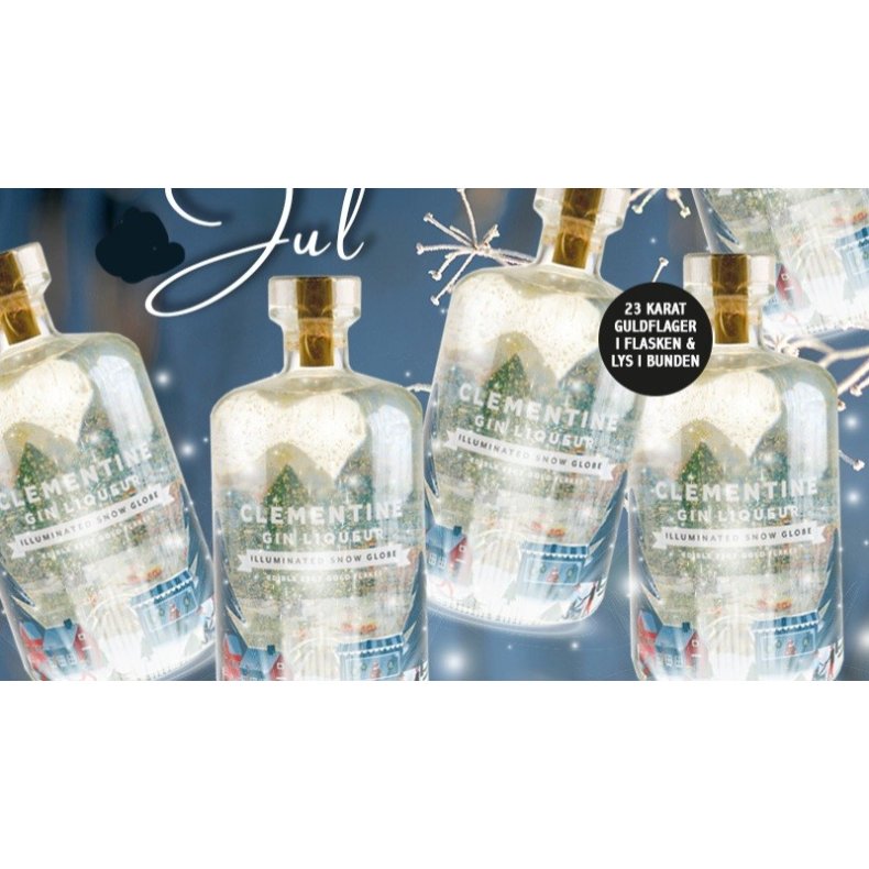 Clementine Ginlikr med 23 karat guldflager og lys
