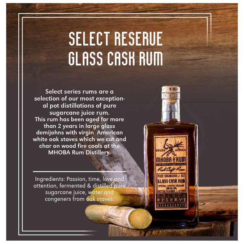 Mhoba Select Reserve Glass Cask rum 60%