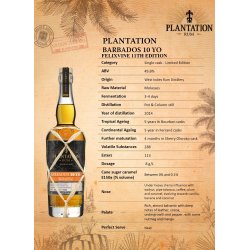 Plantation Barbados 10Y 49,5% Felixvine 11th edition Oloroso cask