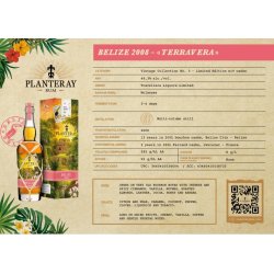 PLANTERAY BELIZE VINTAGE 2008 15Y 48,3% TERRAVERA
